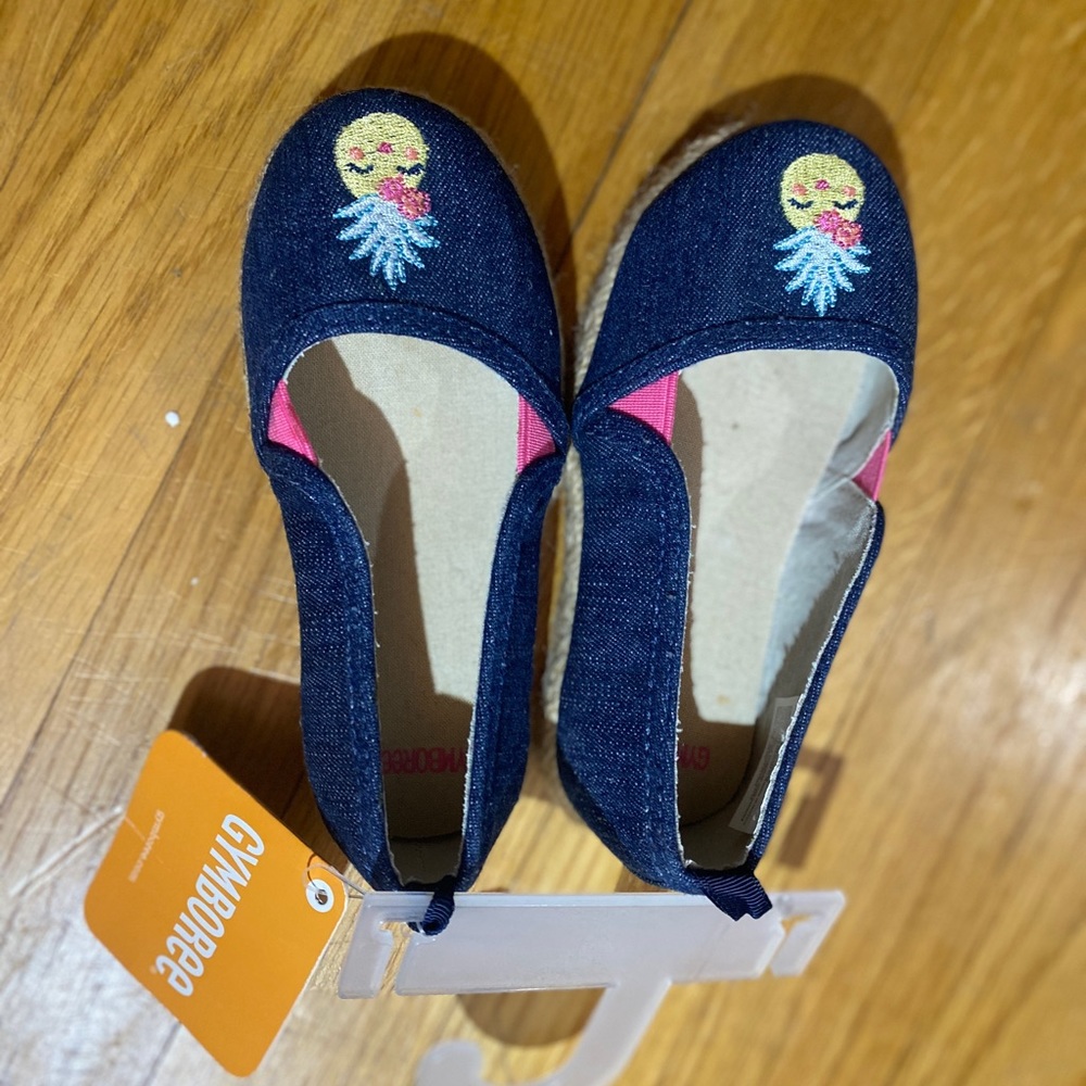Girls Gymboree denim shoes size 8 toddler pineapple